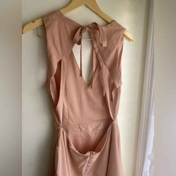NWT Tobi Andie Blush Pink Pastel Peach Mini Skater Open Cutout Back Dress Large - Picture 9 of 15